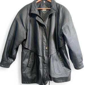 Vintage liz baker black leather